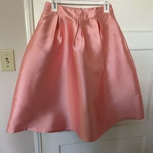 Pink Pleated A-Line Midi Skirt for Cocktail Events